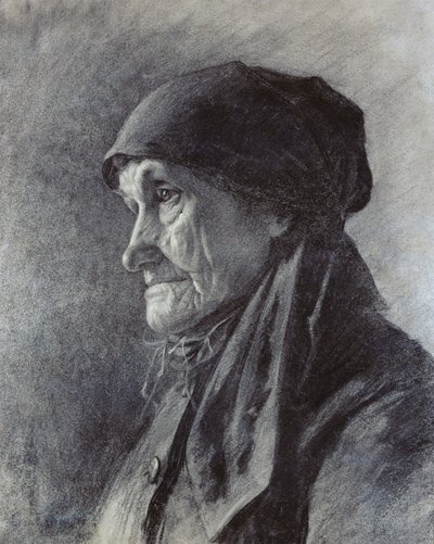 Tete de paysanne by Leon Augustin Lhermitte